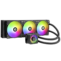 Водяное охлаждение Enermax LIQMAXFLO 360mm ARGB AIO CPU Liquid Cooler, ELC-LMF360T-ARGB, 3x ARGB VRM 120mm Fan, 60mm ARGB VRM Fan, (LGA 1851/1700/1200/115x/2066/2011/2011-3/1366, AMD AM5/AM4/AM3+/FM2+